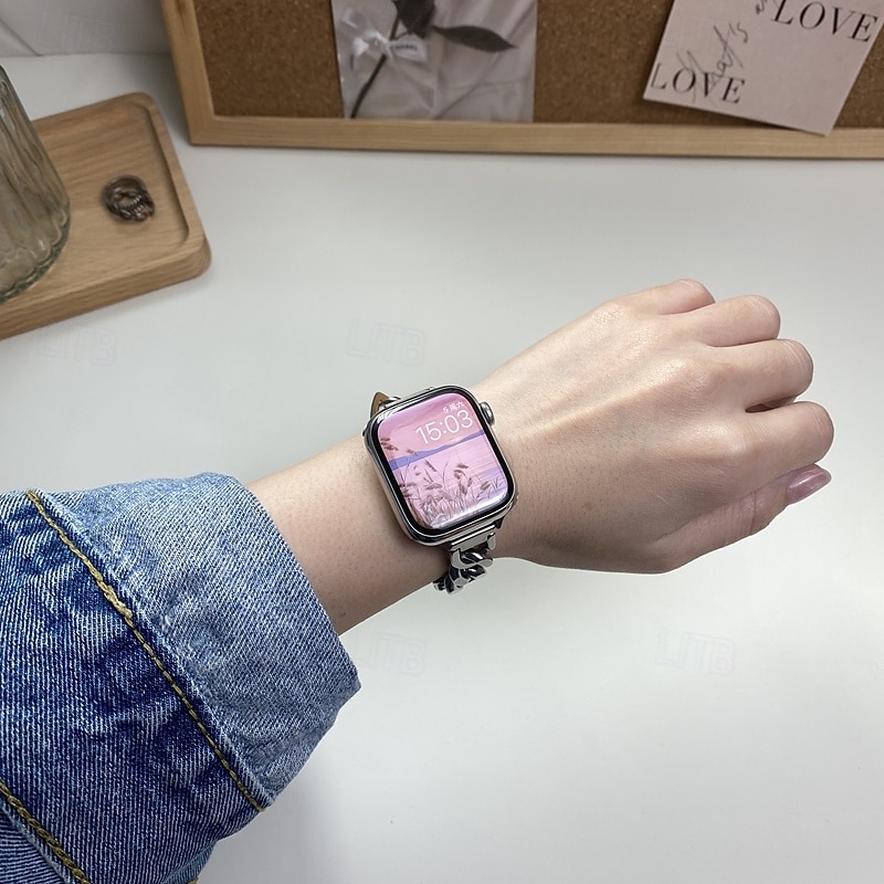 Solo Loop Συμβατό με Ζάντα ρολογιού Apple Watch 38mm 40mm 41mm 42mm 44mm 45mm 49mm Γυναικεία Ρυθμιζόμενο Ανοξείδωτο Ατσάλι Ύφασμα Ανταλλακτικό λουράκι ρολογιού για iwatch Ultra 2 Series 9 8 7 SE 6 5 2025 - $19.99 –P3