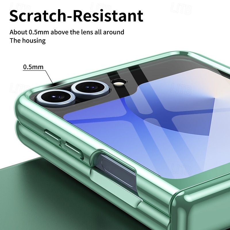 Phone Case For Z Flip 6 Z Flip 5 Back Cover with Screen Protector Shockproof Retro Plating 2025 - $25.99 –P7