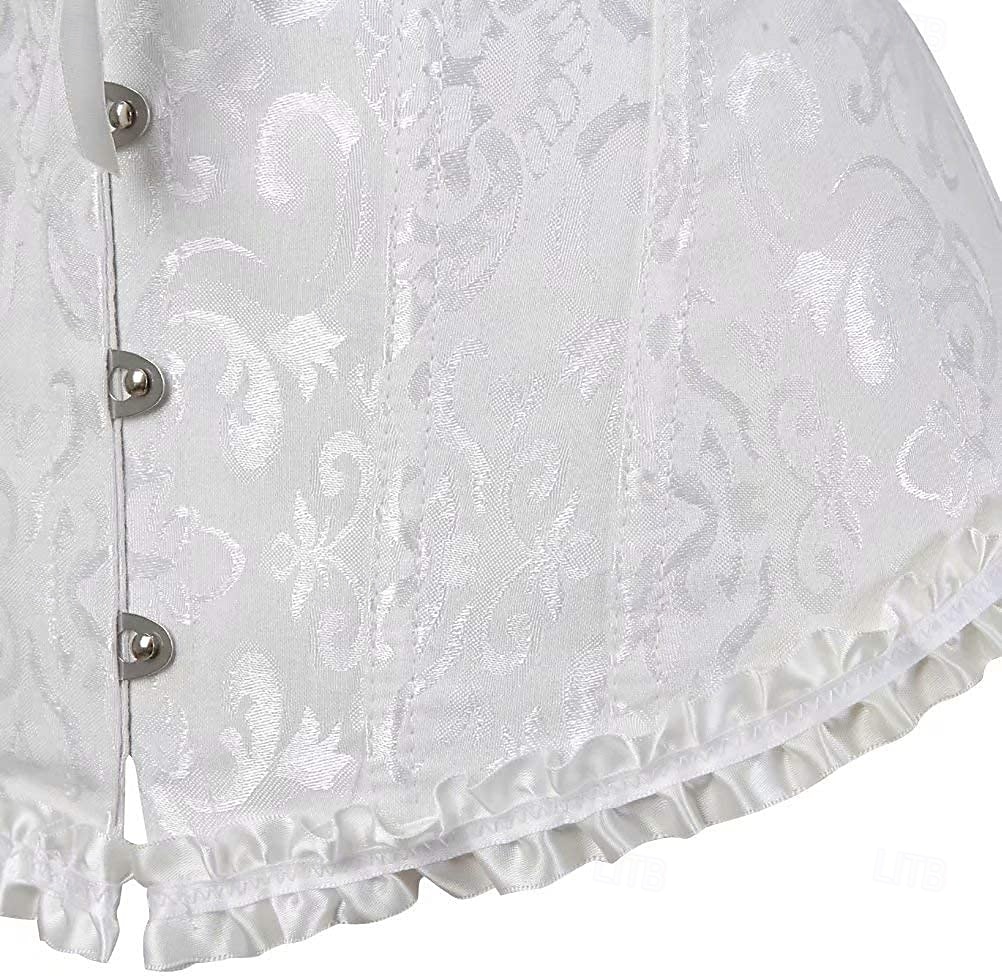 corset corsete de dimensiuni plus pentru femei corsete country sexy doamnă dragă control burtă push up jacquard jacquard cârlig cu flori abstracte &amp; ochi lace up nailon / bumbac nunta special 2025 - $28.99 –P16