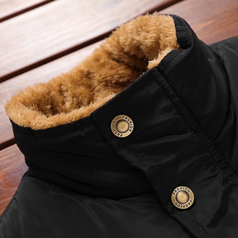 Homme Gilet matelassé Gilet polaire Gilet du quotidien Rendez-vous Vacances Mode Décontractées Automne hiver Poche Polyester Chaud Confortable Couleur unie Cachée Boutonné devant Mao Standard Noir de 2025 ? $42.99 –P10