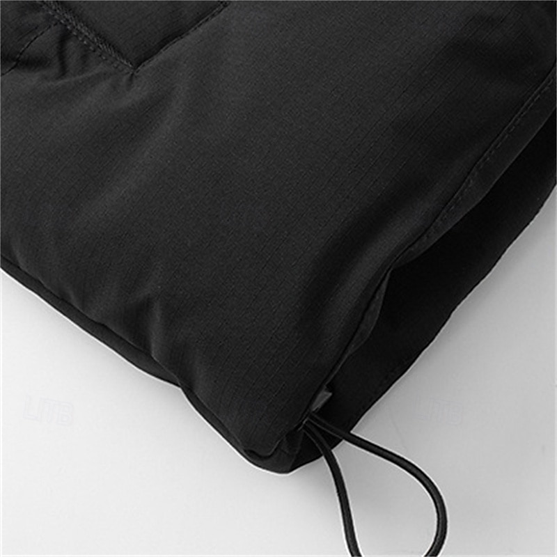Pánské Puffer Vesta Vesta s kapucí Vesta Prošívaná vesta Denní Rande Dovolená Módní Na běžné nošení Podzim zima Kapsy Polyester Zahřívací Pohodlné Pevná barva Zip Kapuce Běžný Černá Hnědá Armádn 2025 - $50.99 –P9