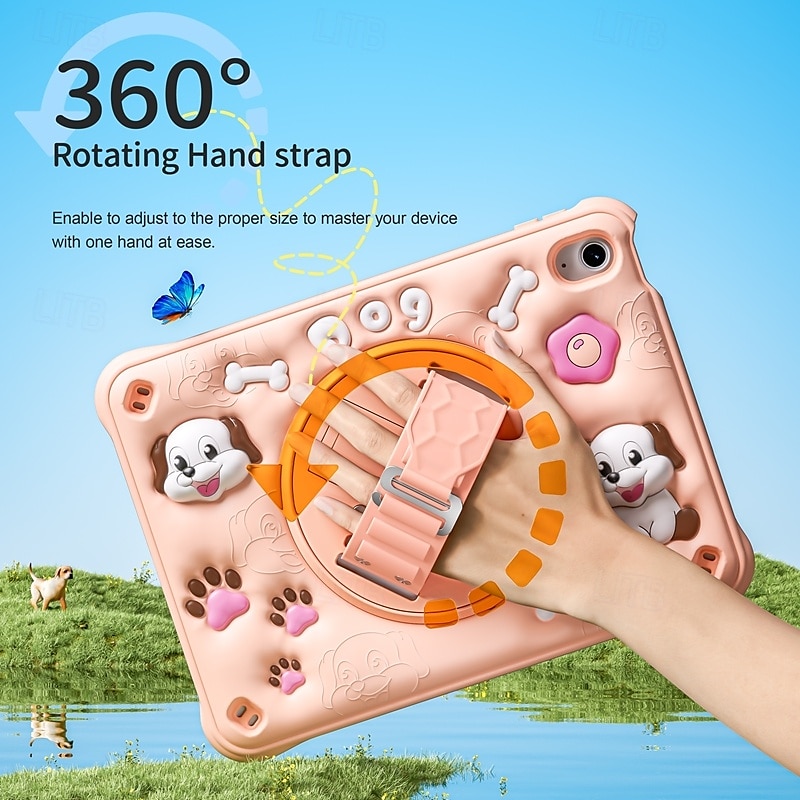 Tablet Hoesje cover Voor Apple iPad Pro 11"(2024) iPad 10.9'' 10e iPad Air 5e ipad 9th 8th 7th Generation 10.2 inch iPad Pro 11'' 3e 2e 1e Draagbaar Handvat Potloodhouder dier Hond PC Siliconen 2025 - $32.99 –P7
