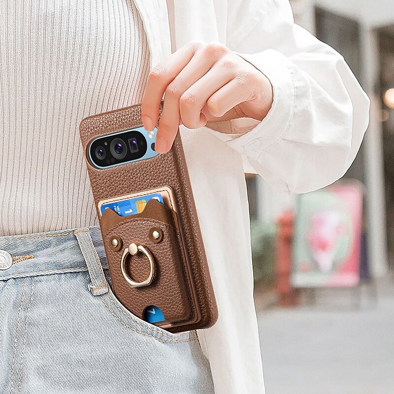 teléfono Funda Para Píxel 9 Pro Pixel 9 Pro XL Pixel 8 Pro Pixel 8 Píxel 9 Pixel 7 Pixel 7 Pro Pixel 6 Pixel 6 Pro Funda Trasera Soporte para Anillo Ranura para tarjetas Antigolpes Retro TPU Cuero de 2025 - $19.99 –P2