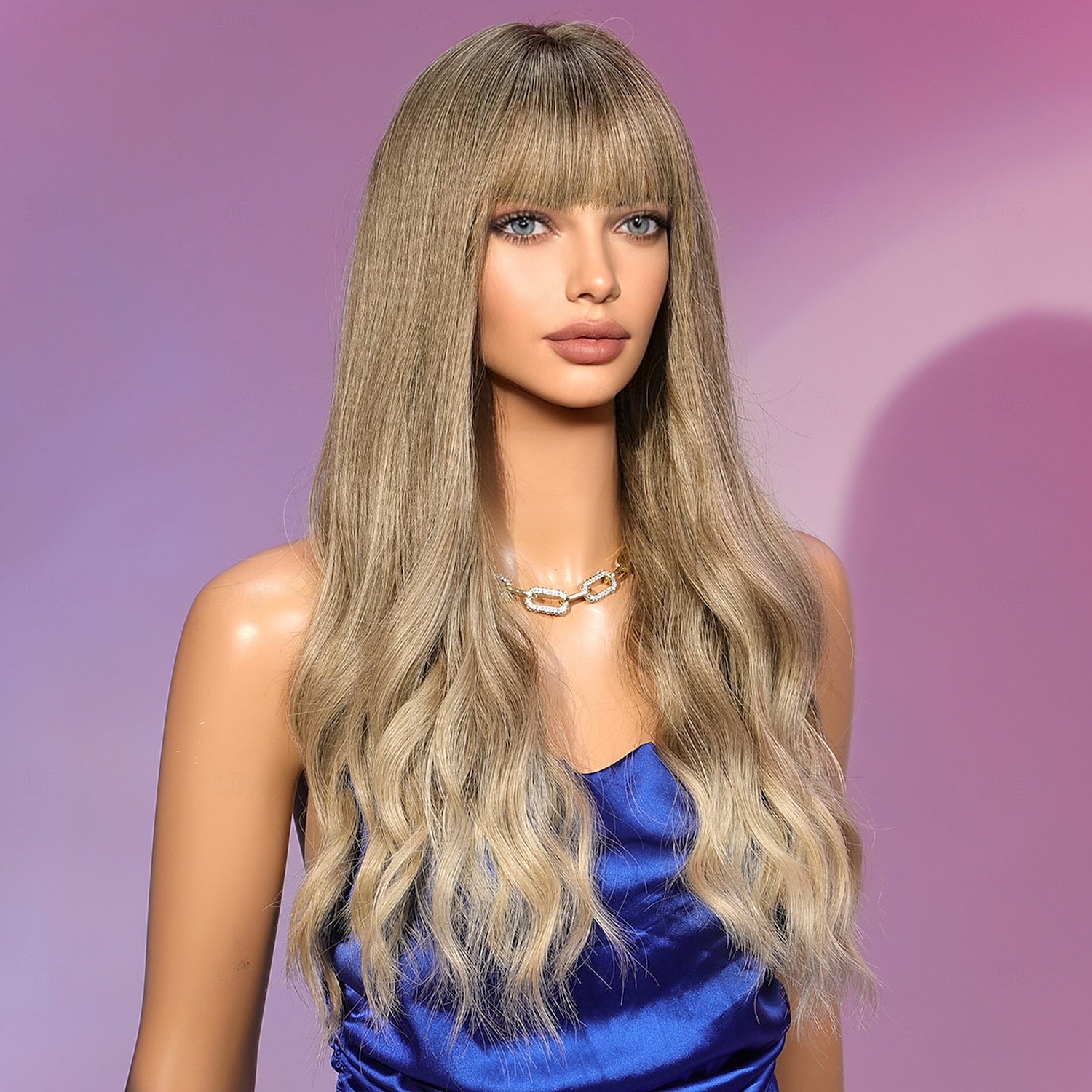 Synthetische pruiken Gekruld Golvend Strakke pony Met pony Machinegemaakt Pruik 66.0 cm Blond Synthetisch haar Dames Schattig Cosplay Feest Blond 2025 - $29.99 –P1