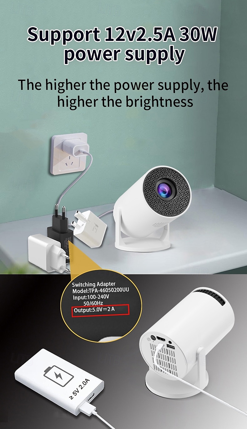 Mini Portable Projector M200/M5 HD Movie Projector Brightness 3000 Lumens HD LED Light Source with USB Connection Push Button Controls Great for Home Theater and Outdoor Camping Adventures 2025 - $69.99 –P4