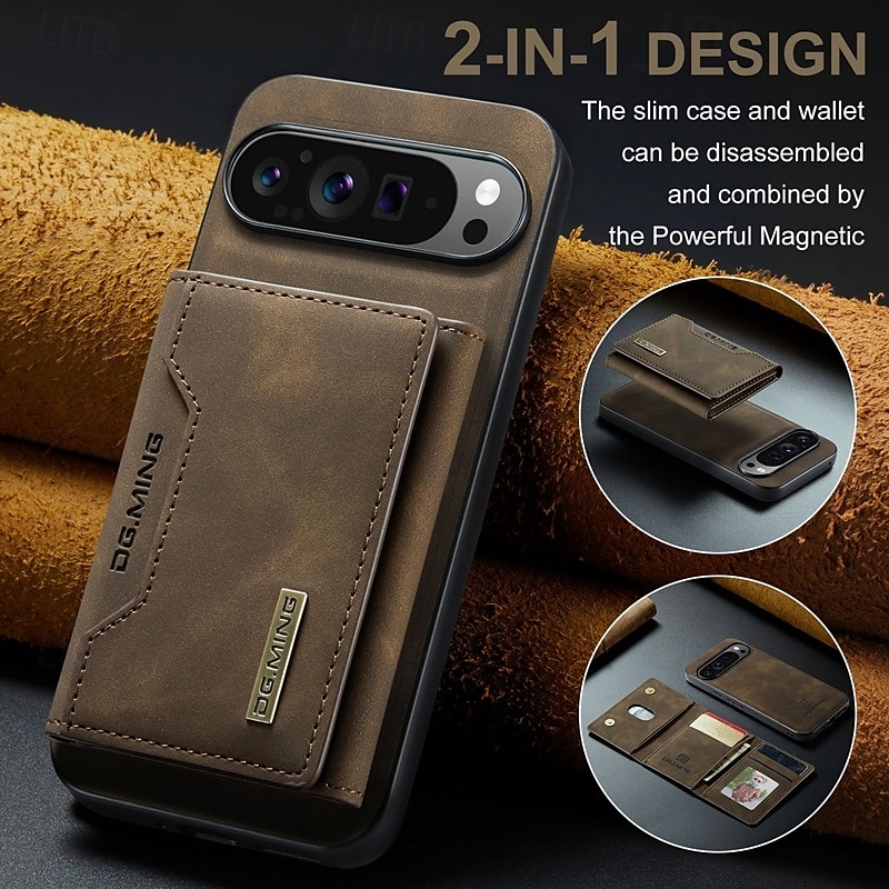telefoon hoesje Voor Pixel 9 Pro Pixel 9 Pro XL Pixel 8 Pro Pixel 8 Pixel 9 Pixel 7 Pixel 7 Pro Pixel 6 Pixel 6 Pro Pixelvouw Achterkant met standaard Afneembaar Magnetisch Retro TPU PU-nahka 2025 - $21.99 –P15