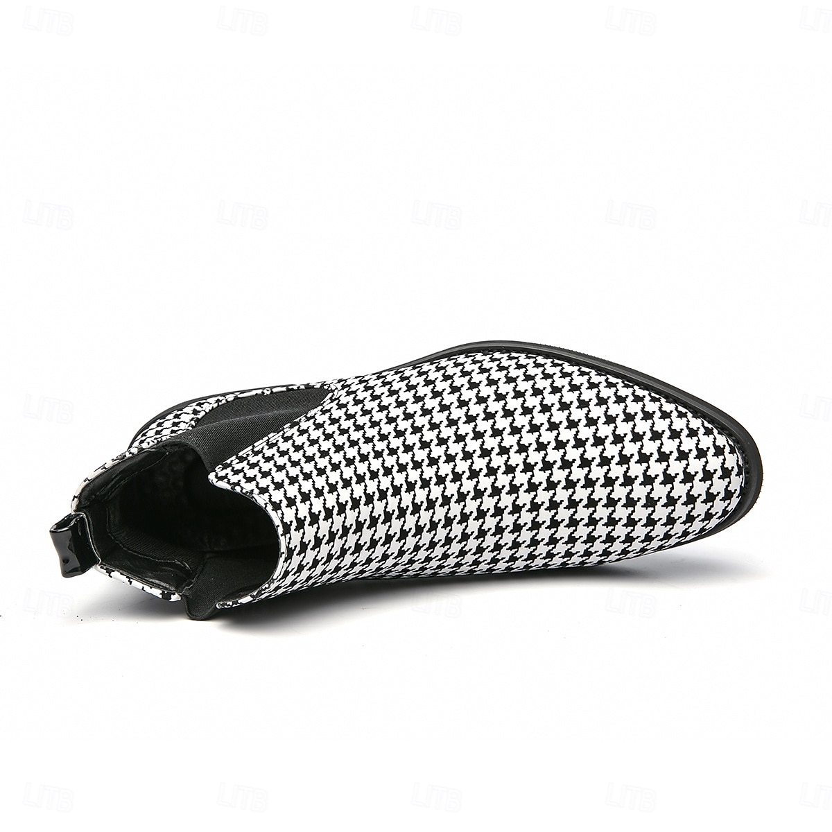 chelseaboots för män i houndstooth-mönster – klassiska slip-on ankelboots med elastiska sidopaneler för formella och vardagliga tillfällen 2025 - $54.99 –P4