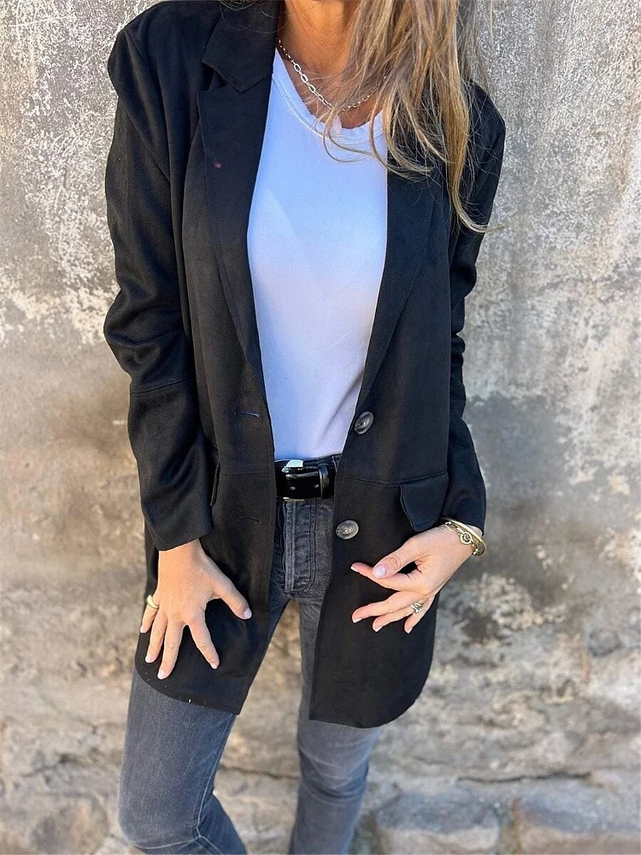 Manteau Femme Extérieur Plein Air Usage quotidien mode Décontractées Avec poches Normal Manteau Noir Marron Kaki Automne Hiver Boutonnage Simple Col rabattu Standard S M L XL 2XL de 2025 ? $52.99 –P2