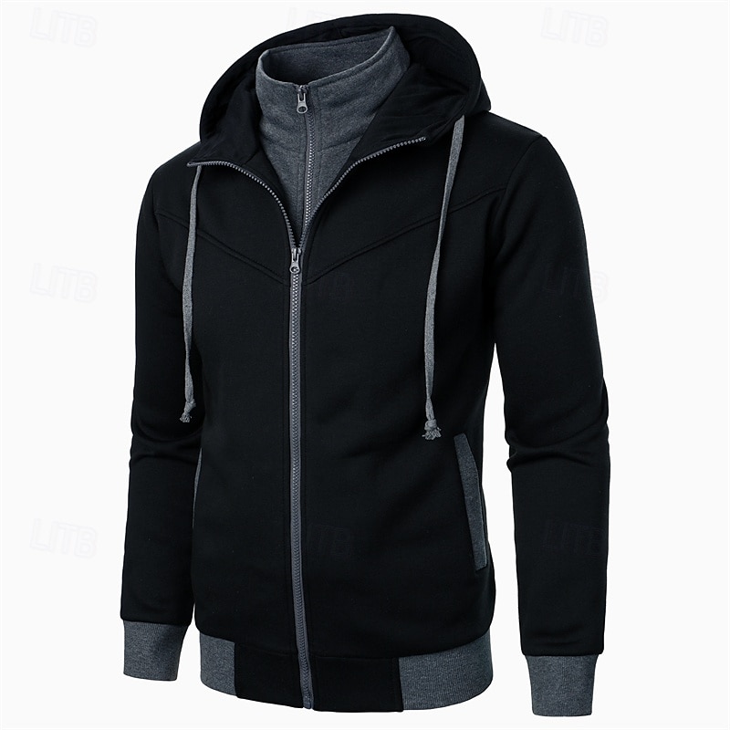 Men's Hoodie Full Zip Hoodie Tactical Hoodie Black Light Grey Dark Gray Hooded Plain Tactical Sports & Outdoor Daily Streetwear Cool Casual Winter Spring &  Fall Clothing Apparel Hoodies Sweatshirts  2025 - $20.99 –P2