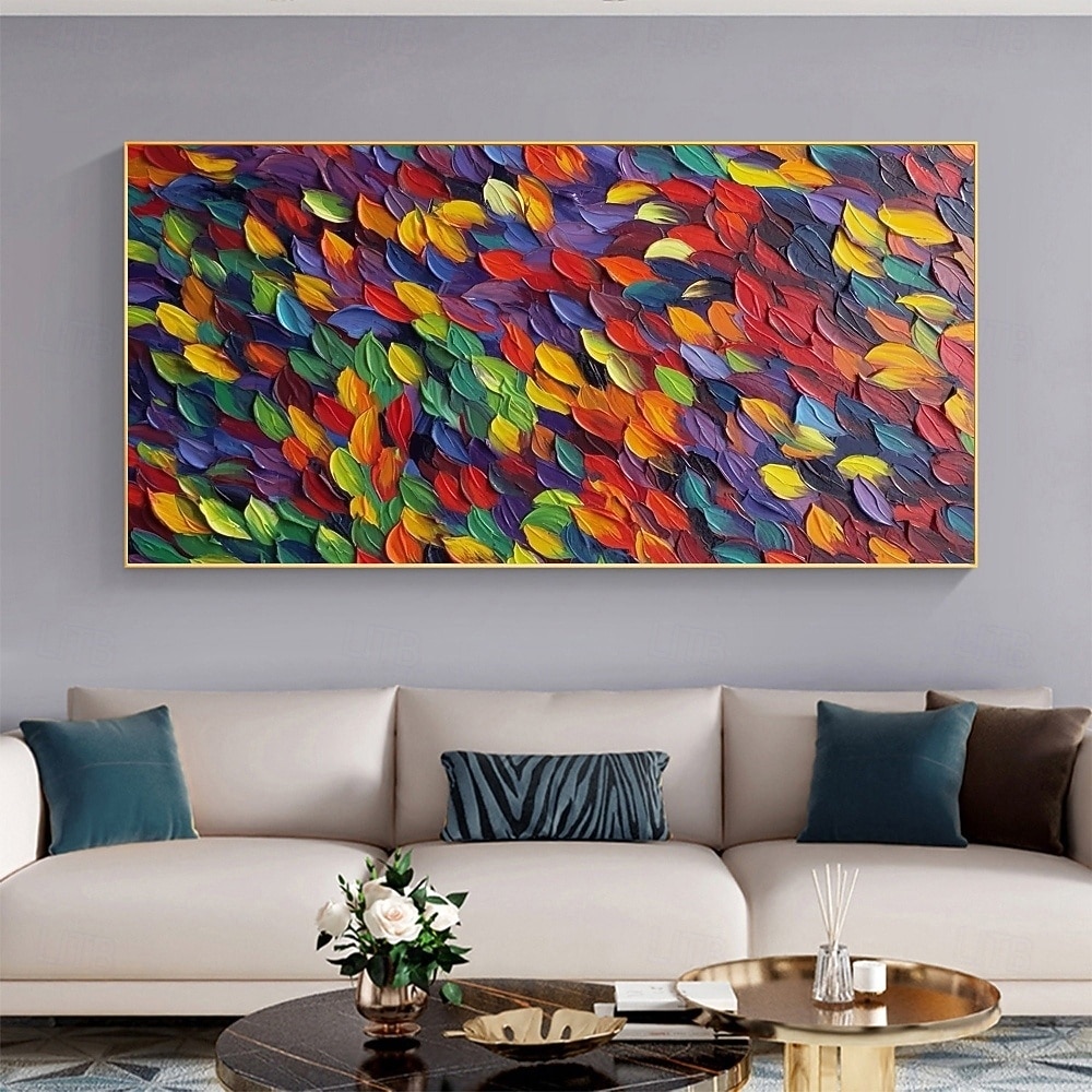 handgemachtes farbenfrohes modernes Ölgemälde auf Leinwand, großes handgemaltes abstraktes strukturiertes Boho-Ölgemälde, Wandkunst, zeitgenössisches minimalistisches Kunstwerk, Wandgemälde für 2025 - $116.99 –P7