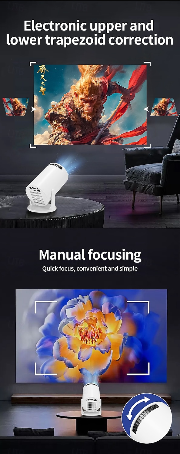 Mini Portable Projector M200/M5 HD Movie Projector Brightness 3000 Lumens HD LED Light Source with USB Connection Push Button Controls Great for Home Theater and Outdoor Camping Adventures 2025 - $69.99 –P8