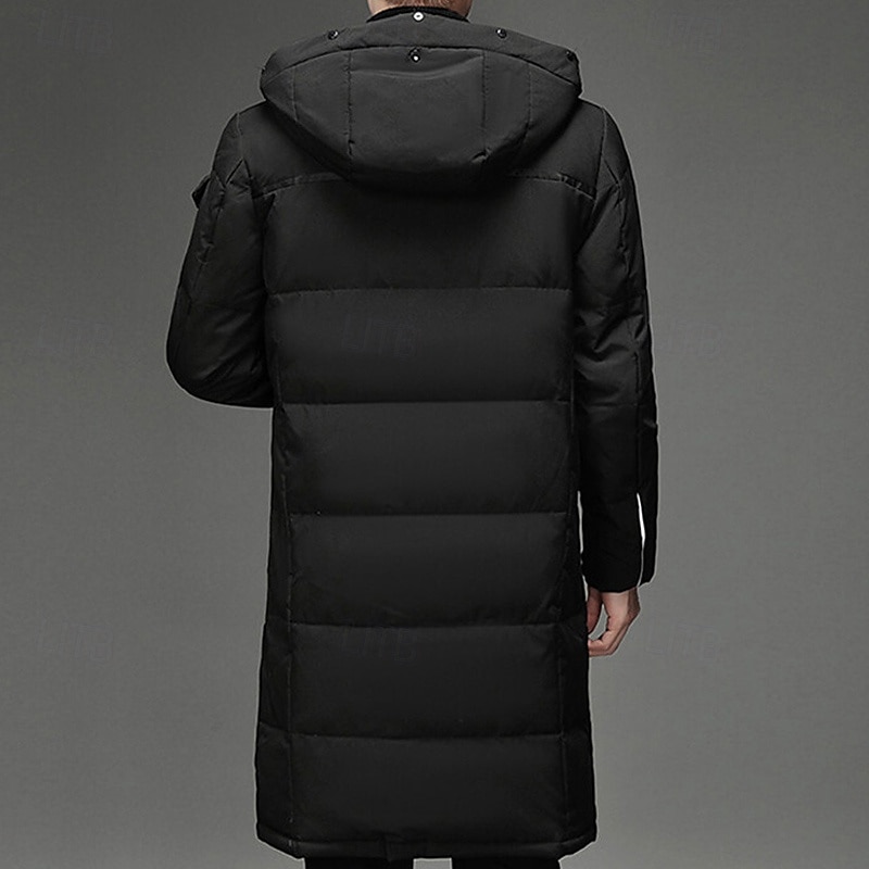 Herren Wintermantel Daunenjacke puffer jacket Gefütterte Jacke Tasche Weiße Entendaunen Urlaub Freizeitskleidung Verabredung Lang Modisch Brautkleider schlicht Komfortabel warm Herbst Winter Solide 2025 - $63.99 –P13