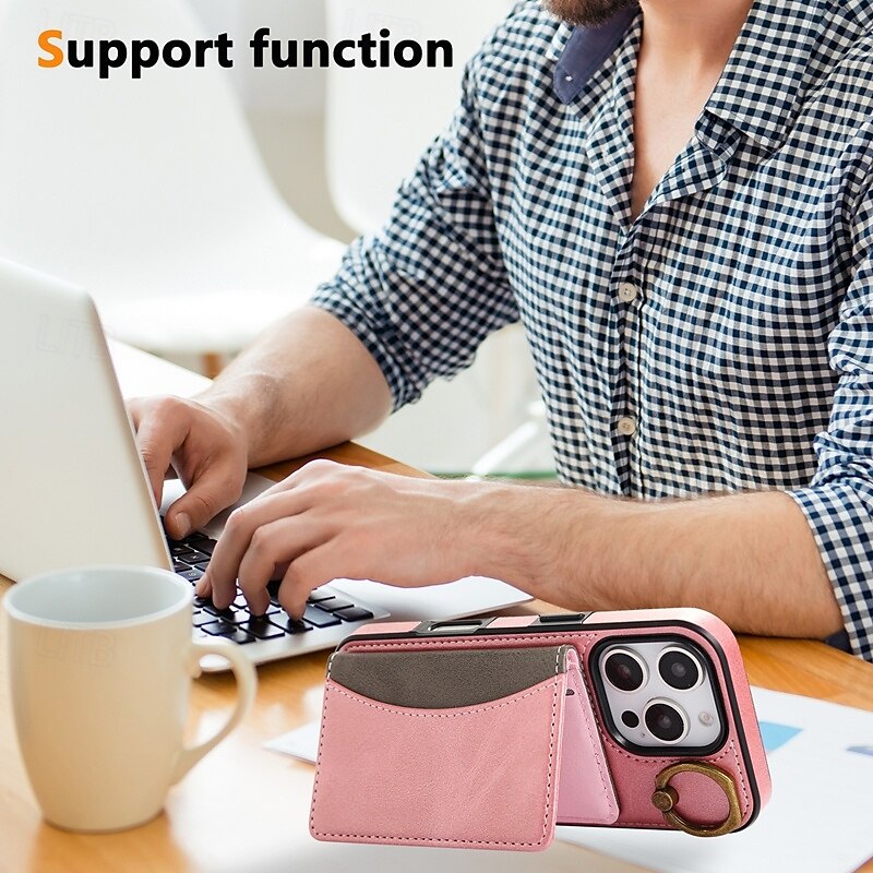 Phone Case For iPhone 16 Pro Max Plus iPhone 15 Pro Max Plus iPhone 14 13 12 11 Pro Max Plus iPhone 14 Pro Max iPhone 13 12 11 Pro Max Back Cover with Stand Holder with Wrist Strap Card Slot Retro 2025 - $21.99 –P14
