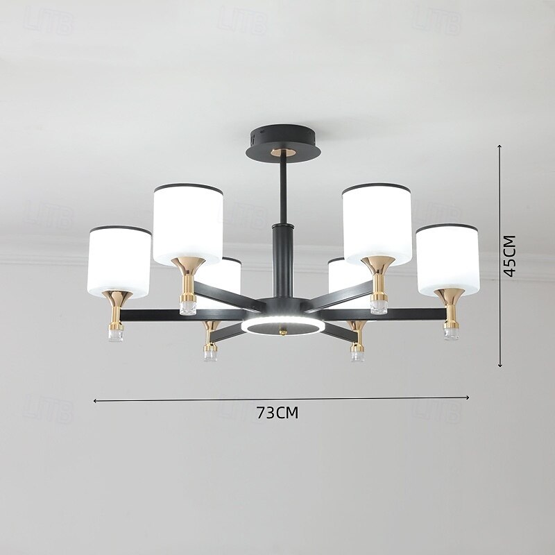 moderne lysekrone taklampe led pendellys moderne innfelt taklampe for spisestue stue svart gylden 6/8/10/15-lys 110-240v 2025 - $208.03 –P5