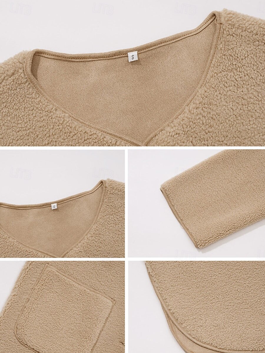 Per donna Cappotto invernale Esterno Strada Da tutti i giorni Autunno Inverno Lungo Cappotto Standard Tenere al caldo Traspirante Moda Informale Giacca Manica lunga Liscio Con tasche Verde militare del 2025 a $62.99 –P7