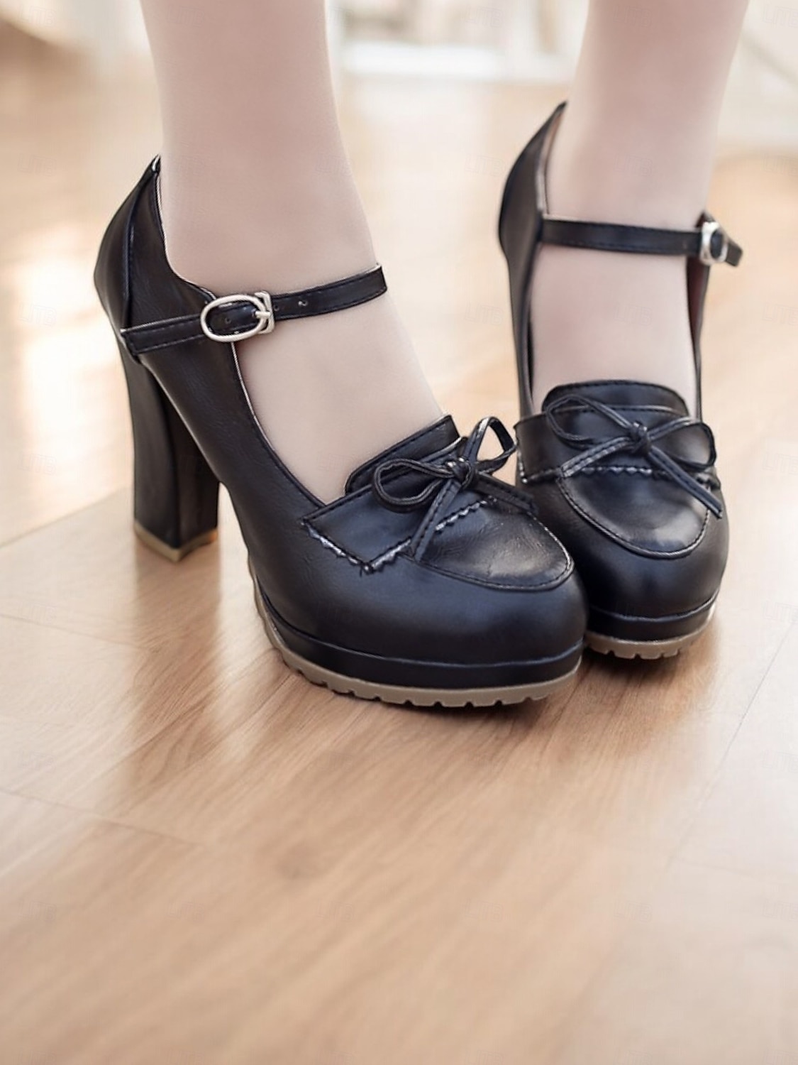 pantofi vintage maro mary jane de dama - pantofi cu platforma cu toc gros cu detaliu fundita, ideali pentru tinute retro si clasice, perfecti pentru birou, petreceri si ocazii speciale 2025 - $46.99 –P3