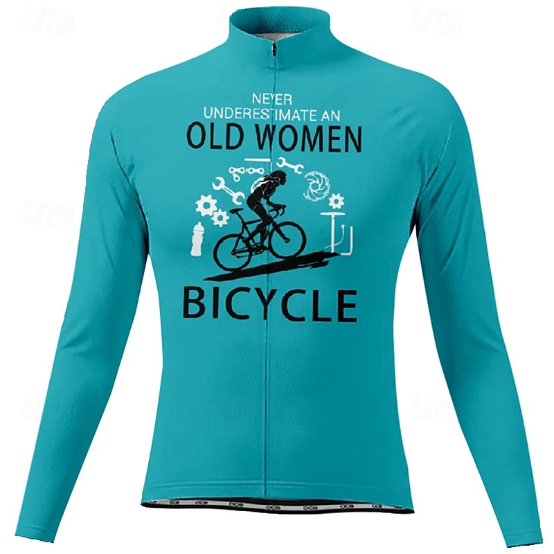 Pentru femei Jersey de ciclism Grafic Literă & Număr Manșon Lung Bicicletă Tricou Tee Jerseu cu 3 buzunare spate Ciclism montan Uscare rapidă Proiectare anatomică Wicking Respirabil Sport Alb Kaki 2026 - $27.99 –P7