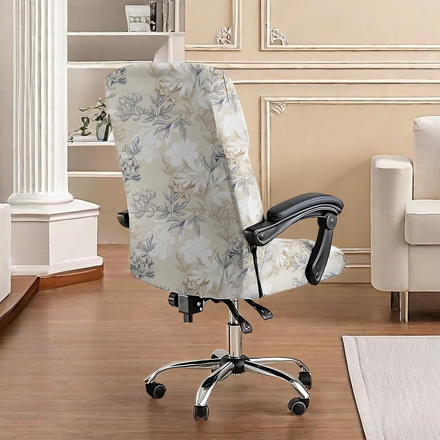 Floral Printed Office Chair Cover High Back Dining Chair Cover Stylish and Stretchy Slipcover Durable Furniture Protector for a Comfortable and Elegant Workspace Decor 2025 - $16.99 –P2