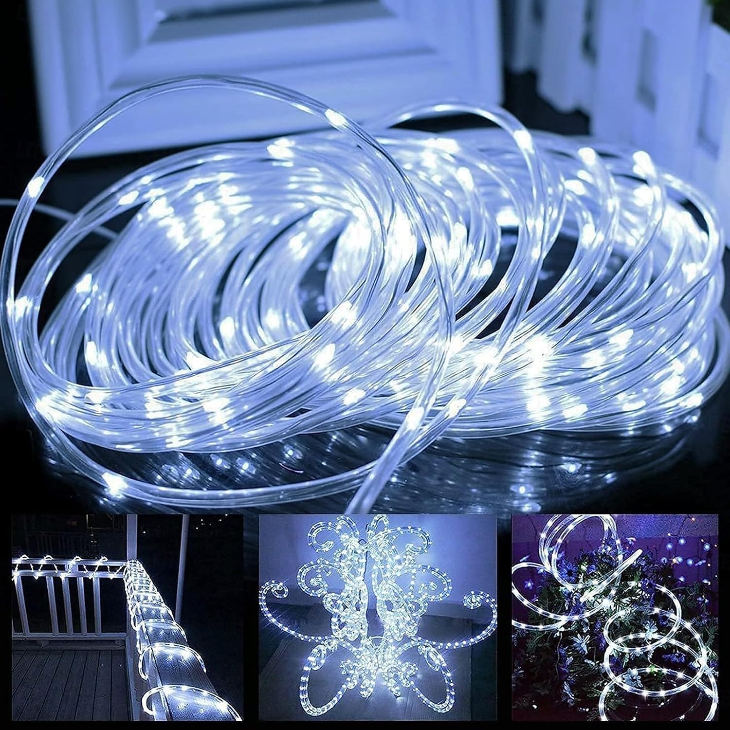 22M 200 Leds Outdoor waterproof solar tube light string, , New Year ...