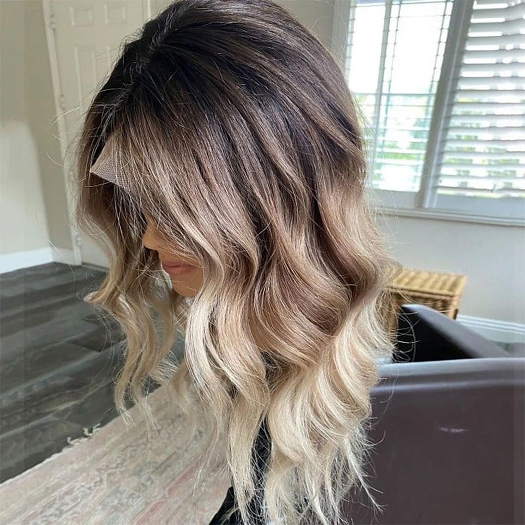 Brazilian Remy Human Hair Glueless 5x5 Lace Closure Wigs Ash Blonde Highlighted 13x4 Lace Front Wig Wavy Pre-Plucked For Women 2025 - $235.79 –P2
