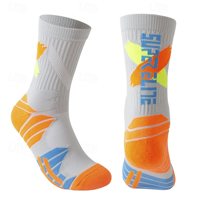 Calze sportive Calzini da corsa 1 paio Color Block Per uomo Calzini / Calze Anti-scivolo Traspirante Comodo Allenamento in palestra Calcio Corsa Jogging Ciclismo Gli sport Color Block Di tendenza del 2025 a $8.49 –P9
