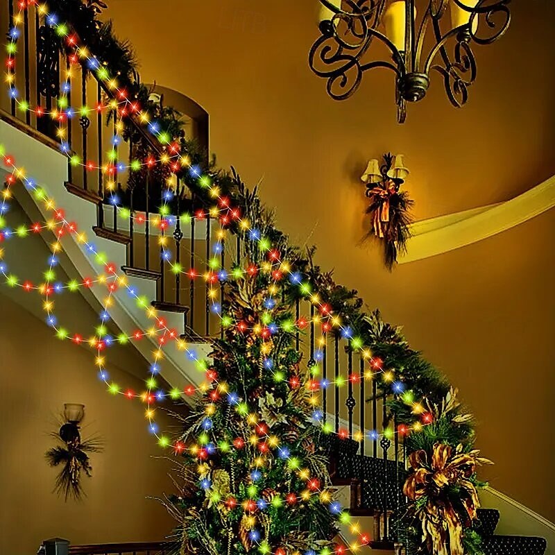 Guirlande lumineuse LED alimentée par USB 4 m 138 LED en forme de vague pour intérieur et extérieur, fête, avant-toit, rampe d'escalier, vacances, Noël, nouvel an, éclairage coloré, 1 pièce de 2025 ? $26.99 –P17
