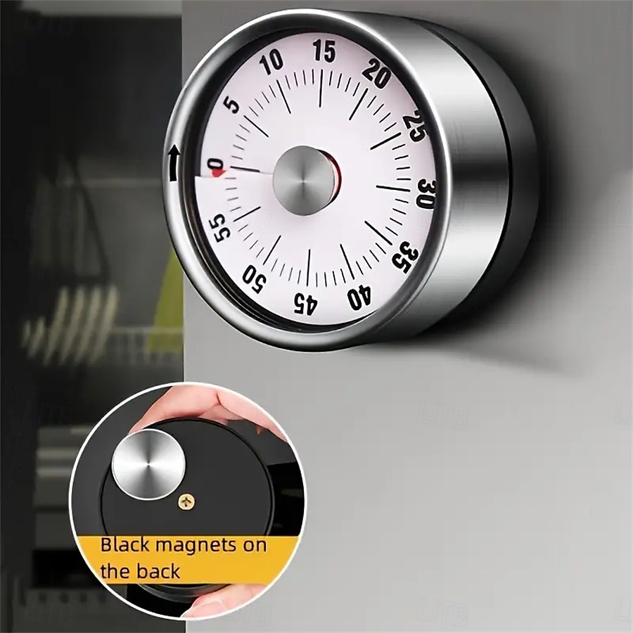 Stainless Steel Mechanical Kitchen Cooking Timer Magnet Round Shape 60 Minutes Countdown Cooking Clock Alarm Time Reminder 2025 - $15.99 –P11
