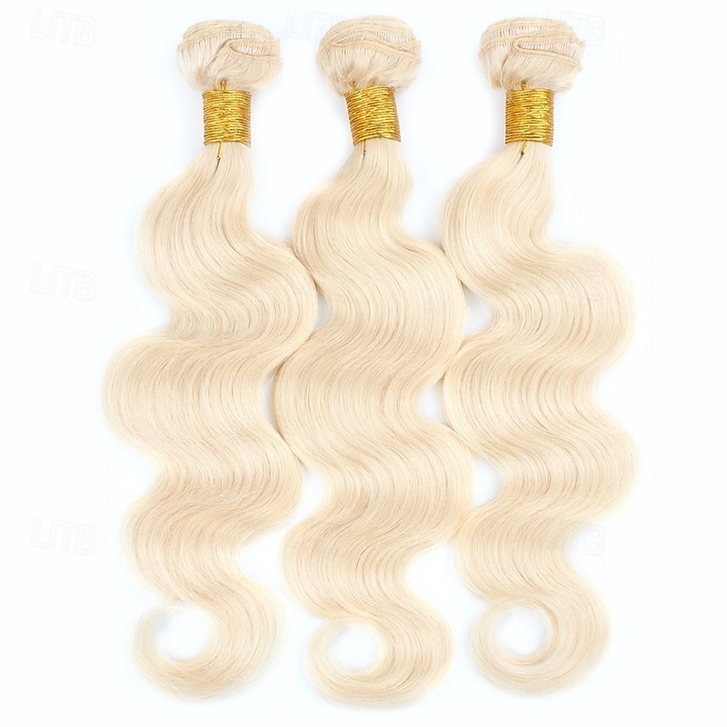 Echthaar blond 613# Körperwelle 1 Bündel 10-30 Zoll Haarverlängerungen 2025 - $71.99 –P2