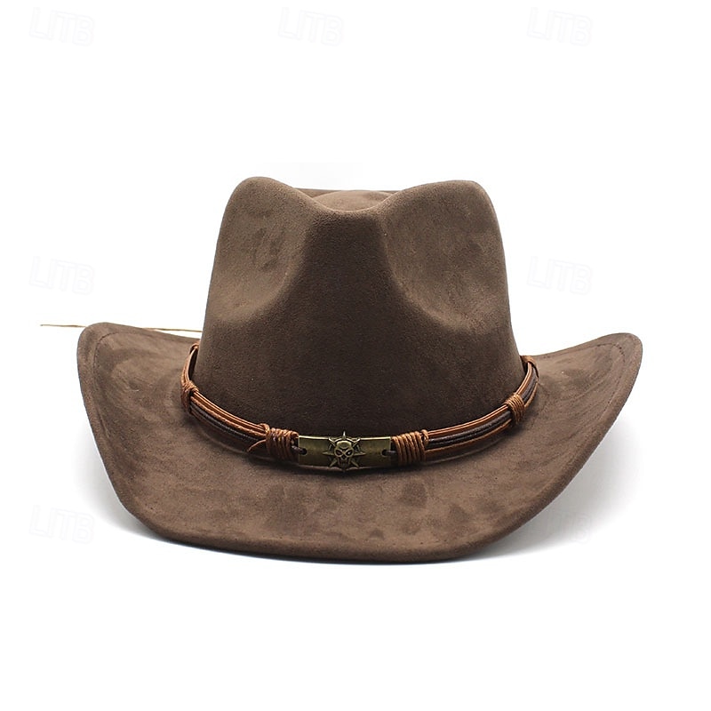 Men's Kentucky Derby Hat Sun Hat Cowboy Hat Fedora Trilby Hat Black Red Polyester Vintage Style Fashion 18th Century State of Texas Daily Theme Party Solid / Plain Color Sunscreen Cosplay 2025 - $18.99 –P4