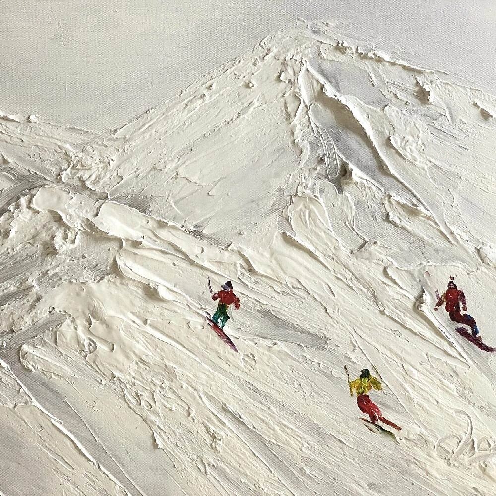 großes handgemachtes abstraktes Leinwandbild handgemaltes Ski-Schnee-abstraktes Gemälde nordisches abstraktes Ski-Gemälde für Wohnzimmer abstraktes Gemälde Boho abstraktes Wandbild 2025 - $125.99 –P5