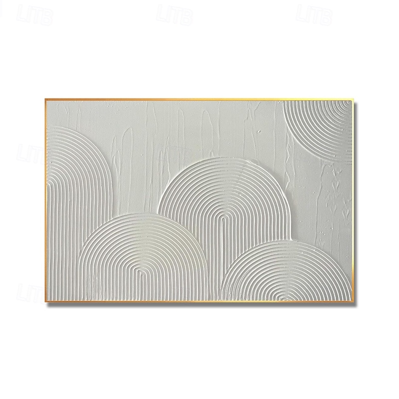 peinture sur toile texturée en arc peinte à la main art mural minimaliste en toile blanche art mural moderne texturé toile arc-en-ciel minimaliste cadre de décoration pour la maison prêt à accrocher de 2025 ? $158.99 –P4