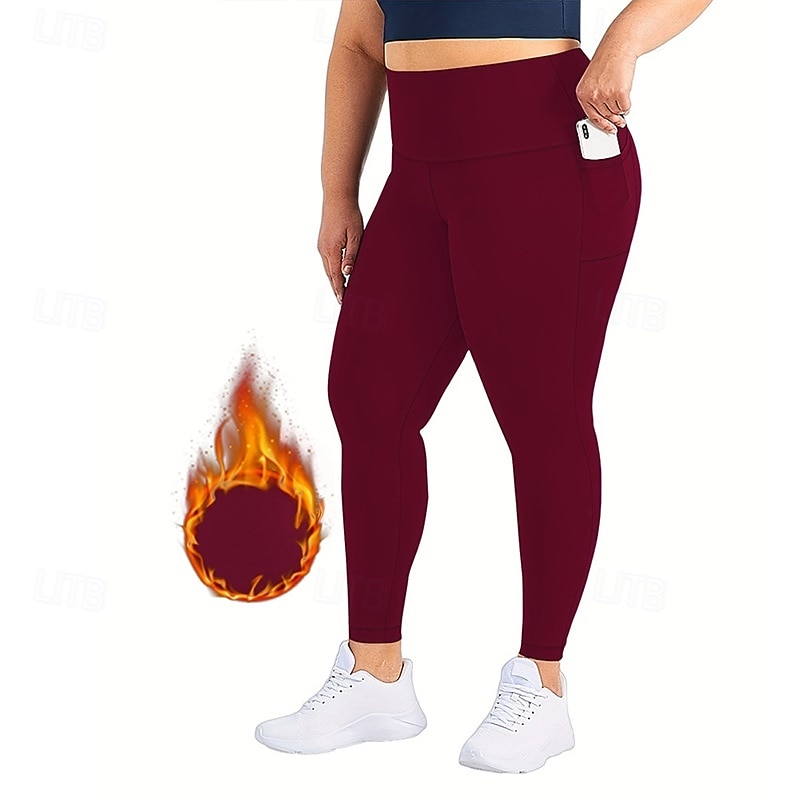 Mujer Pantalones de yoga Leggings con forro polar Mallas Leggings de Yoga Bolsillos laterales Levantamiento de tope Control de barriga Alta cintura Pilates Entrenamiento de gimnasio Rutina de 2026 - $16.49 –P5