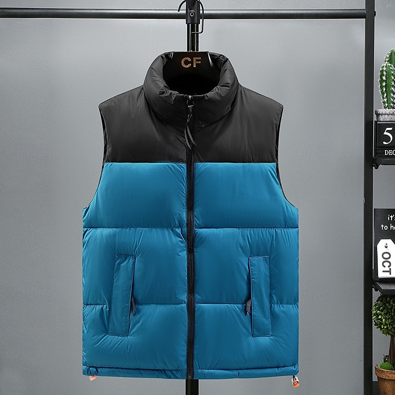 Men's Puffer Vest Padded Gilet Quilted Vest Daily Date Vacation Fashion Casual Fall & Winter Pocket Polyester Warm Comfortable Color Block Zipper Stand Collar Regular Fit Black Yellow Red Royal Blue 2025 - $36.99 –P7