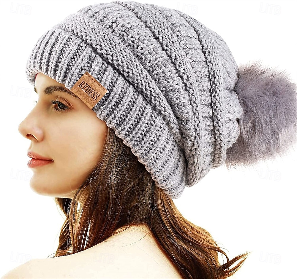 cappello regalo di natale berretto con pompon donna natale capodanno vigilia di natale caldo cappello invernale foderato in pile regalo per donna per sua moglie mamma del 2025 a $20.99 –P8