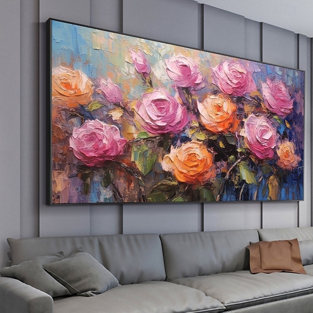 peinture à l'huile peinte à la main peinture florale 3D couteau à palette fait à la main fleurs peinture à l'huile art mural grande peinture texturée blanche 3D peintures décoratives modernes de 2025 ? $61.99 –P6