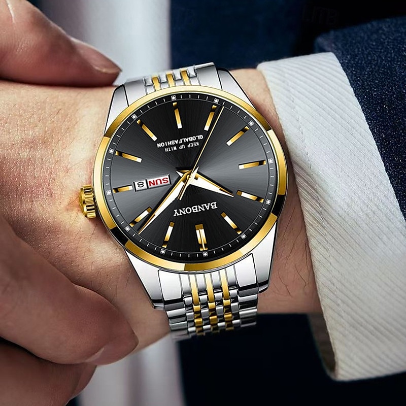 Uusi muotitrendi mineraalivahvistettu lasilinssi vedenkestävä yövalo kalenteri sunnuntain näyttö liiketoiminta vapaa-ajan urheilu kaunis ja tyylikäs miesten kello 2025 - $23.99 –P7