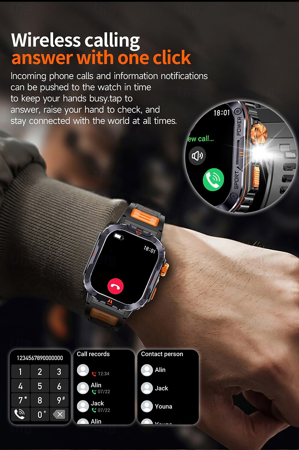 696 NX20 Smart Watch 2 inch Smart Band Fitness Bracelet Bluetooth Pedometer Call Reminder Sleep Tracker Compatible with Android iOS Men Hands-Free Calls Message Reminder IPX-0 45mm Watch Case 2025 - $56.99 –P13