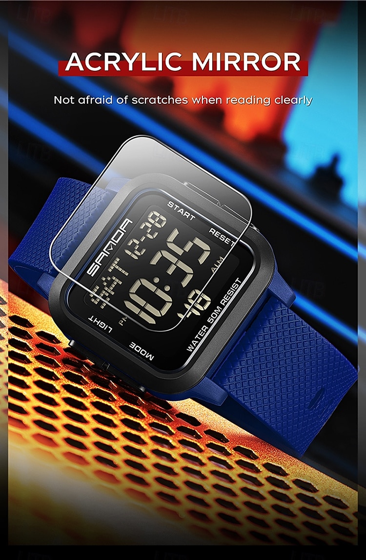 SANDA Men Digital Watch Sports Fashion Casual Business Luminous Alarm Clock Waterproof Decoration TPU Watch 2026 - $26.99 –P9