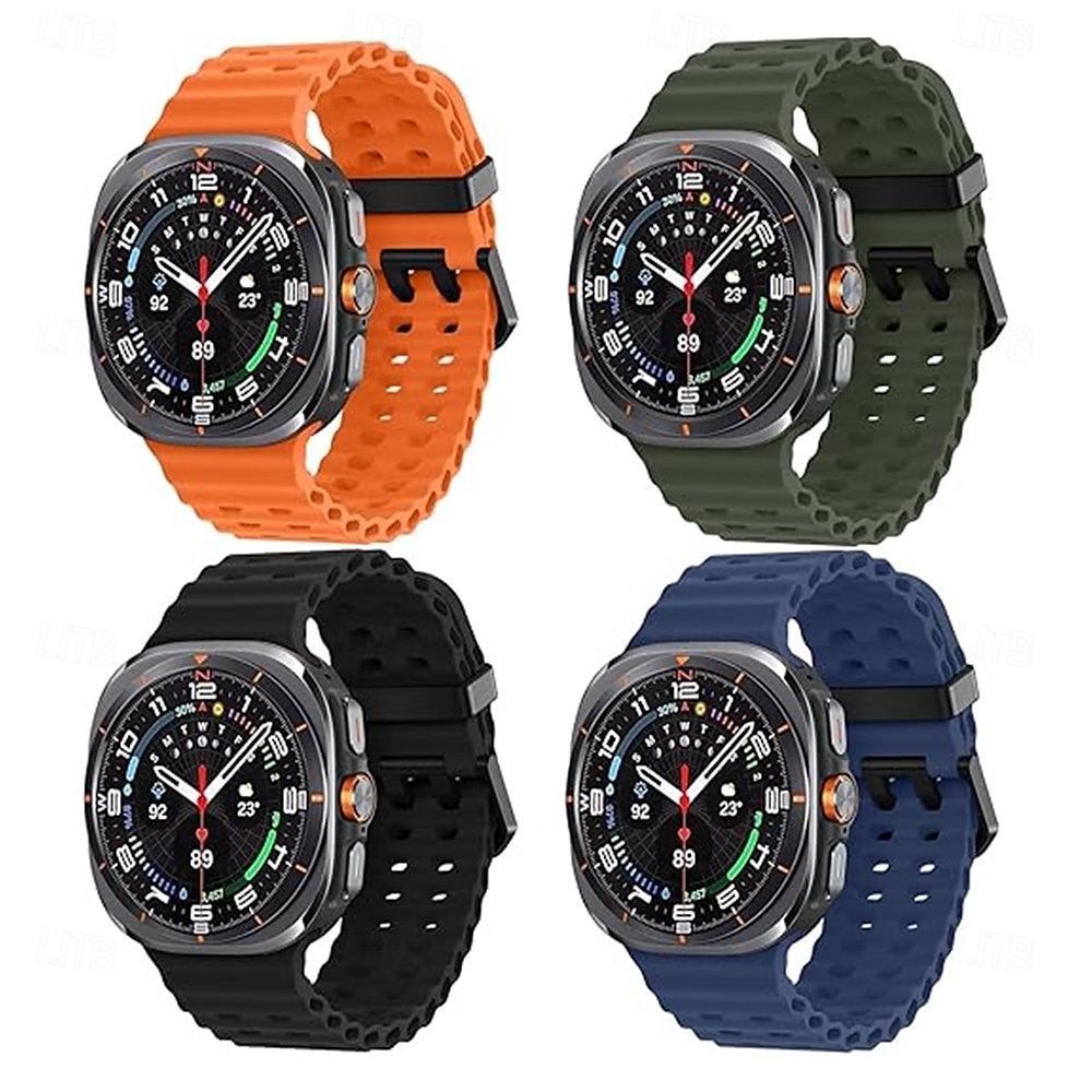 4-pack Klockarmband för Samsung Titta på Ultra Silikon Ersättning Rem Justerbar Ocean Band Armband 2025 - $18.99 -P5