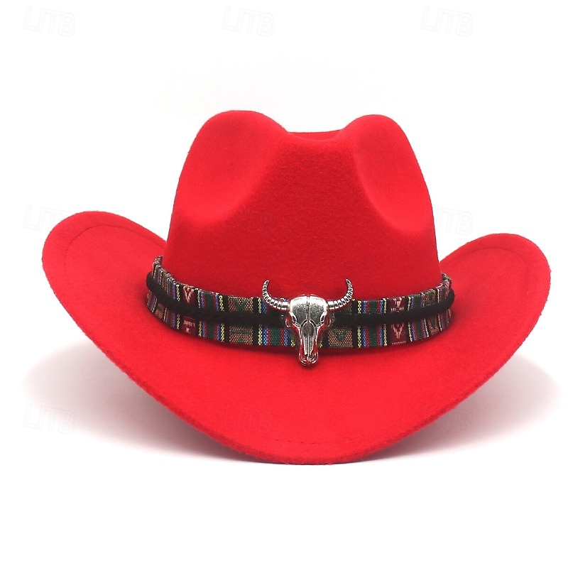 Hombre Sombrero del Derby de Kentucky Sombrero para el sol Sombrero de vaquero Sombrero Fedora Trilby Negro Rojo Algodón / Mezcla de Poliéster Estilo retro Moda siglo 18 estado de texas Diario Fiesta 2025 - $19.99 –P2