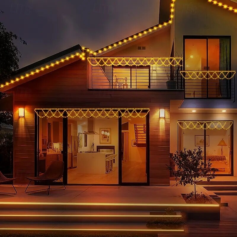 Guirlande lumineuse LED alimentée par USB 4 m 138 LED en forme de vague pour intérieur et extérieur, fête, avant-toit, rampe d'escalier, vacances, Noël, nouvel an, éclairage coloré, 1 pièce de 2025 ? $26.99 –P10