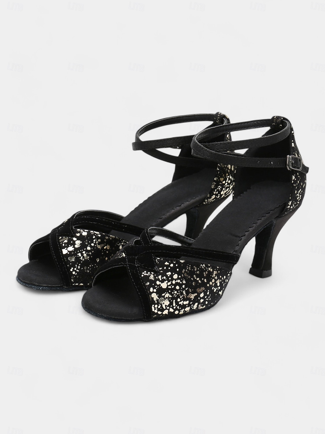 chaussures de danse à paillettes pour femmes avec brides croisées – talons de salon latins confortables pour les spectacles et les fêtes de 2025 ? $34.99 –P8