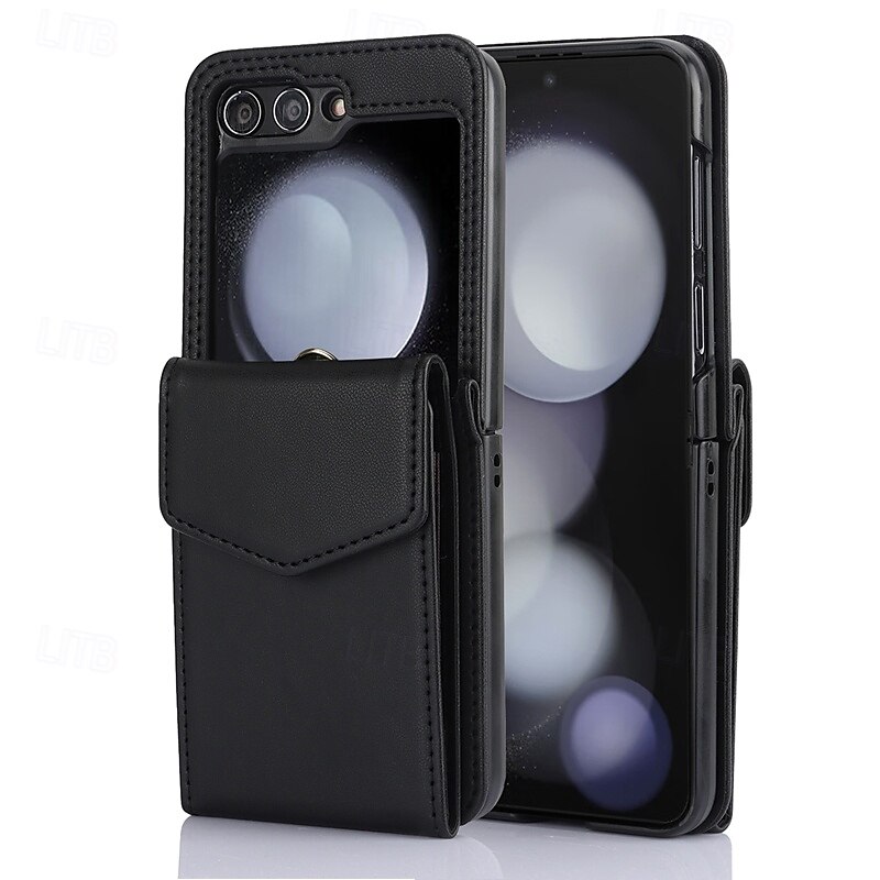 Phone Case For Z Flip 6 Z Flip 5 Z Flip 4 Z Flip 3 Back Cover with Stand Holder with Lanyard Card Slot Retro TPU PU Leather 2025 - $23.99 –P8