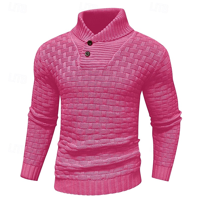 Voor heren Trui Geribd breien Normale tops Gebreid Strakke pasvorm Effen Coltrui Modern eigentijds Werk Alledaagse kleding Kleding Winter Lente & Herfst Khaki S M L 2026 - $39.99 –P5