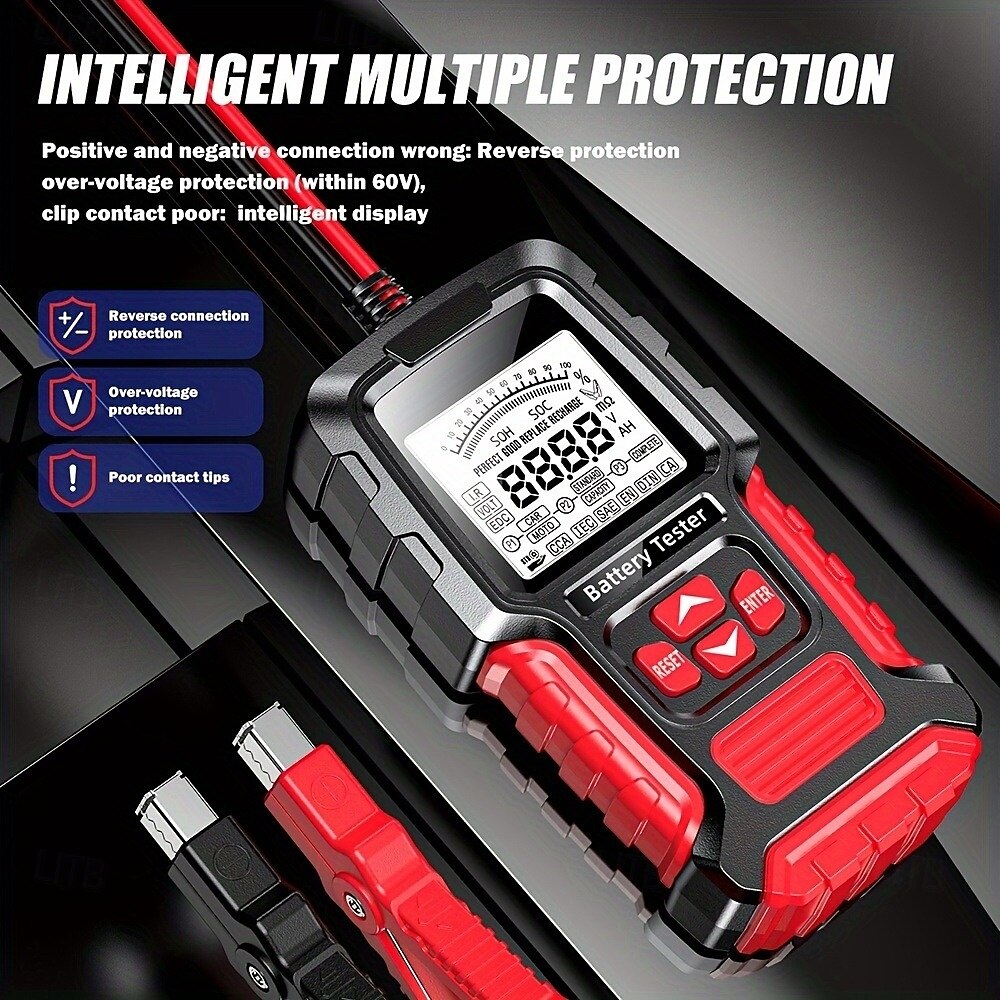 12V/24V Battery Tester for Car and Motorcycle ABS Material Battery-Powered Digital Analyzer with Multi-Protection Voltage & Internal Resistance Detection 2025 - $61.99 –P6