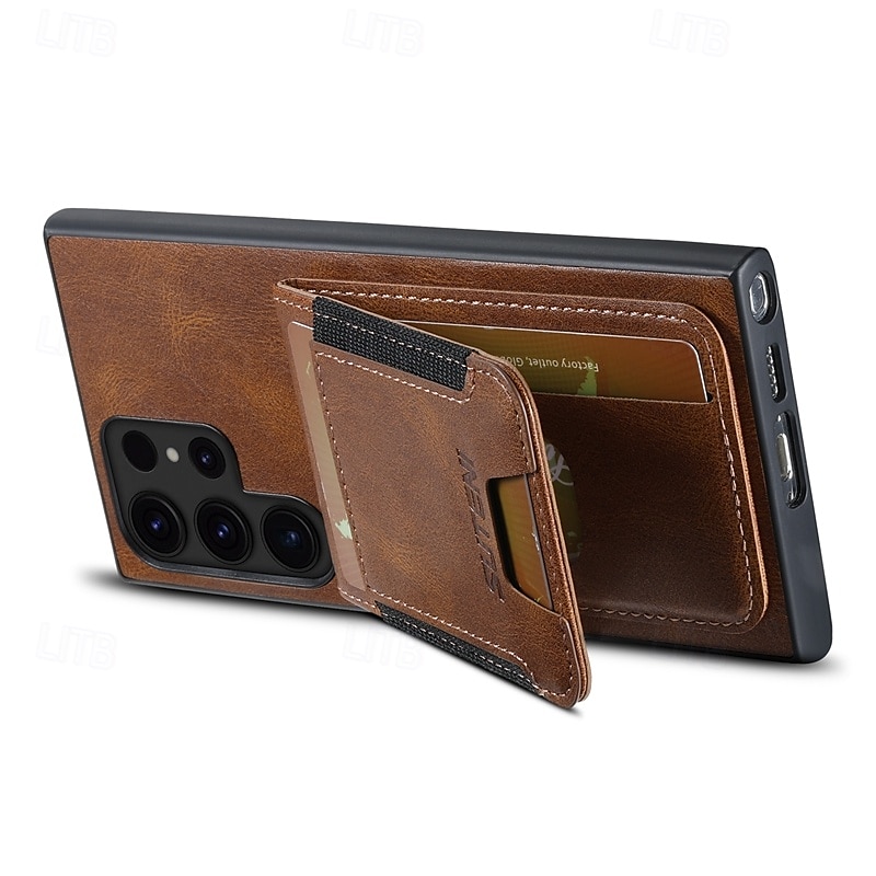 telefon Maska Pentru S24 Ultra Plus S23 Ultra Plus S22 Plus Ultra S25 Ultra Capac Spate rezista Loc pentru card Anti Șoc Retro TPU PC PU piele 2025 - $19.99 –P2