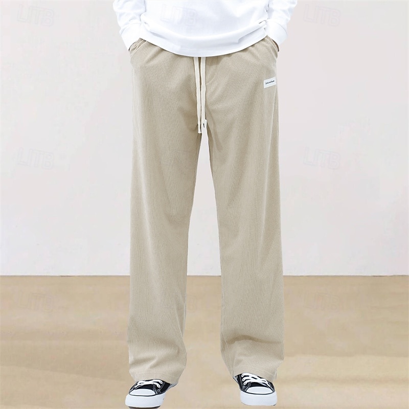 Hombre Pantalones de Deporte Pantalones deportivos Pantalones Pantalones de Pana Pantalones deportivos de pierna recta Correa Bolsillo Cintura elástica Plano Comodidad Diario Deporte Moda Casual 2026 - $21.99 –P11