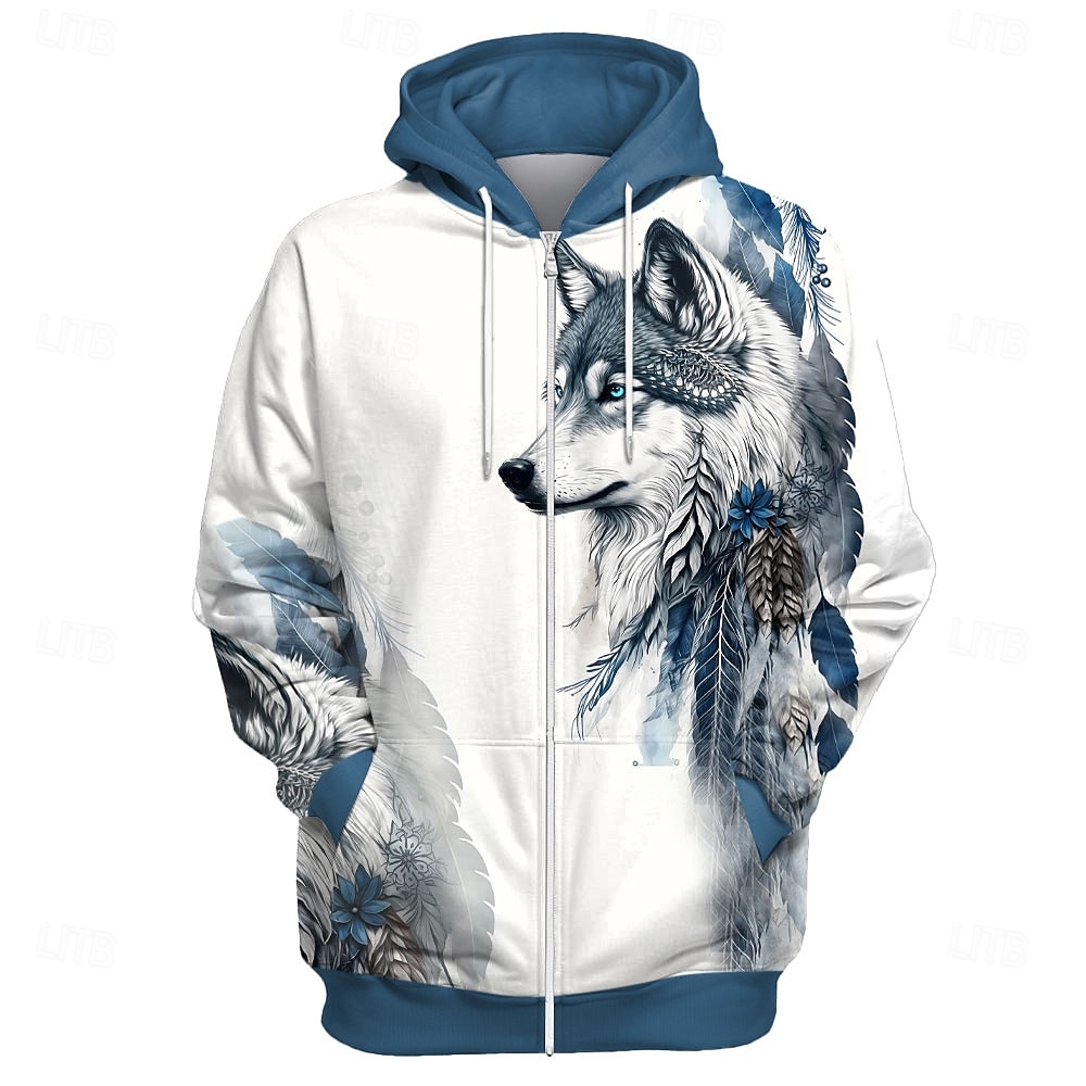 Per uomo Lupo Felpa con Cappuccio Felpe con cappuccio Felpa Moda Cool Quotidiano Manica Lunga Con Cappuccio Vacanza Palestra Blu Coulisse Autunno Inverno progettista S M L XL XXL XXXL del 2026 a $31.99 –P3