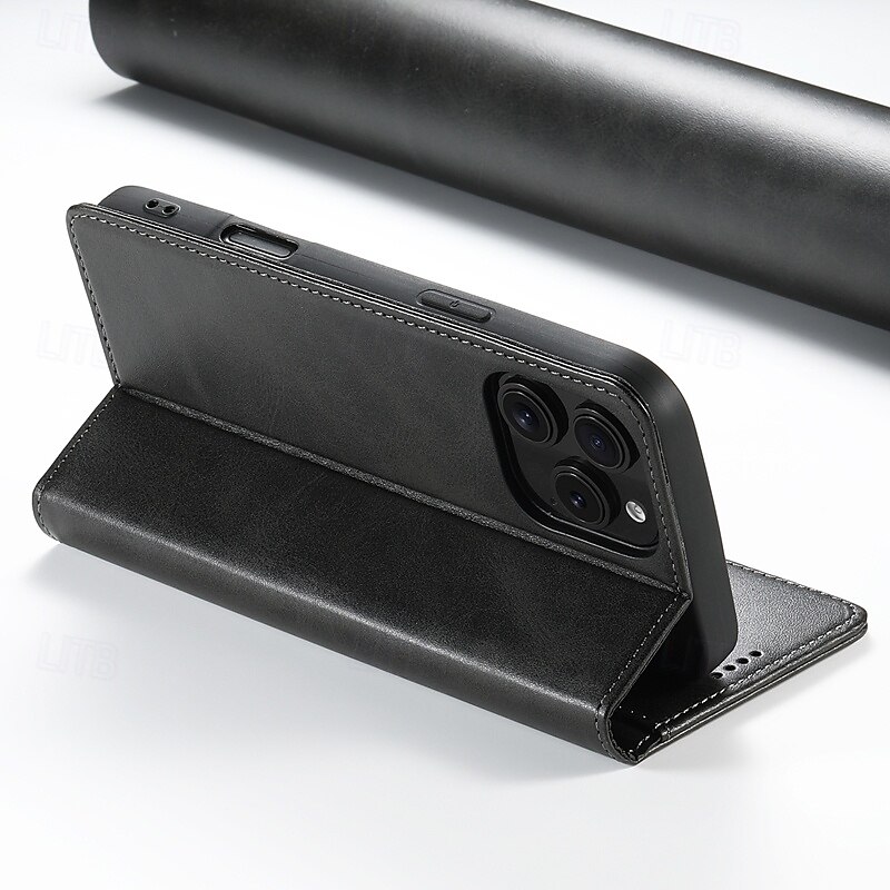 Phone Case For iPhone 16 Pro Max Plus iPhone 15 Pro Max Plus iPhone 14 13 12 11 Pro Max Plus Mini iPhone 14 Pro Max iPhone 13 12 11 Pro Max Back Cover with Stand Holder Magnetic Card Slot Retro PC PU 2025 - $19.99 –P4