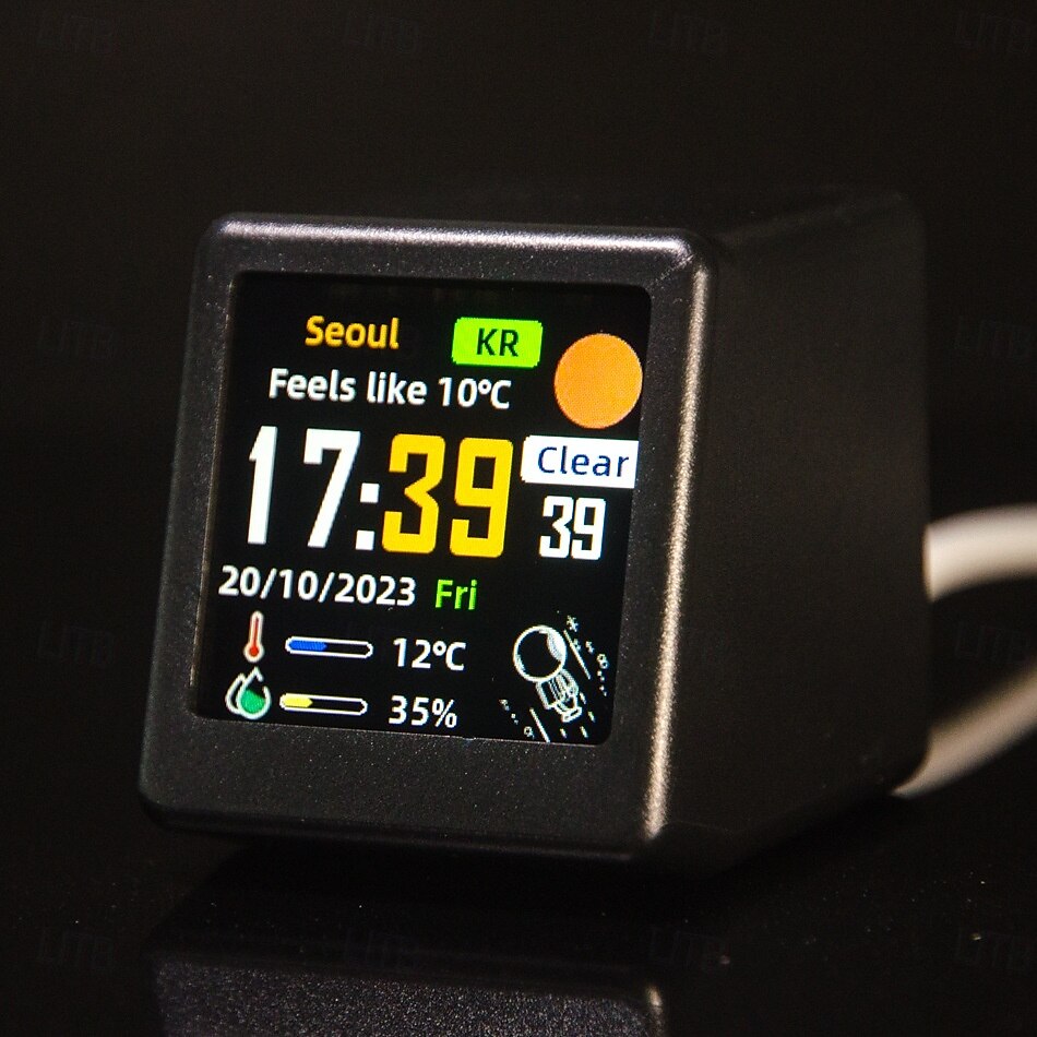 orologio portatile intelligente wifi stazione meteo display meteo temperatura umidità orologio decorazioni da tavolo del 2025 a $31.99 –P2